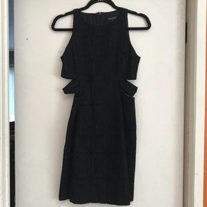 Nanette Lepore Black Lace Dress with Side Cutouts Size 0
